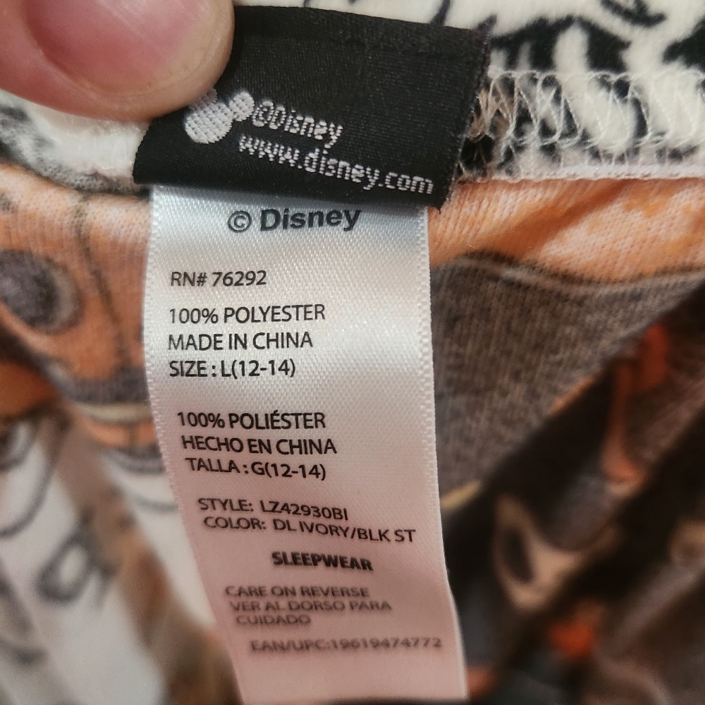 Disney Mickey Mouse Spooky Halloween Theme Ladies Large Pajama Pants Drawstring - Picture 5 of 7